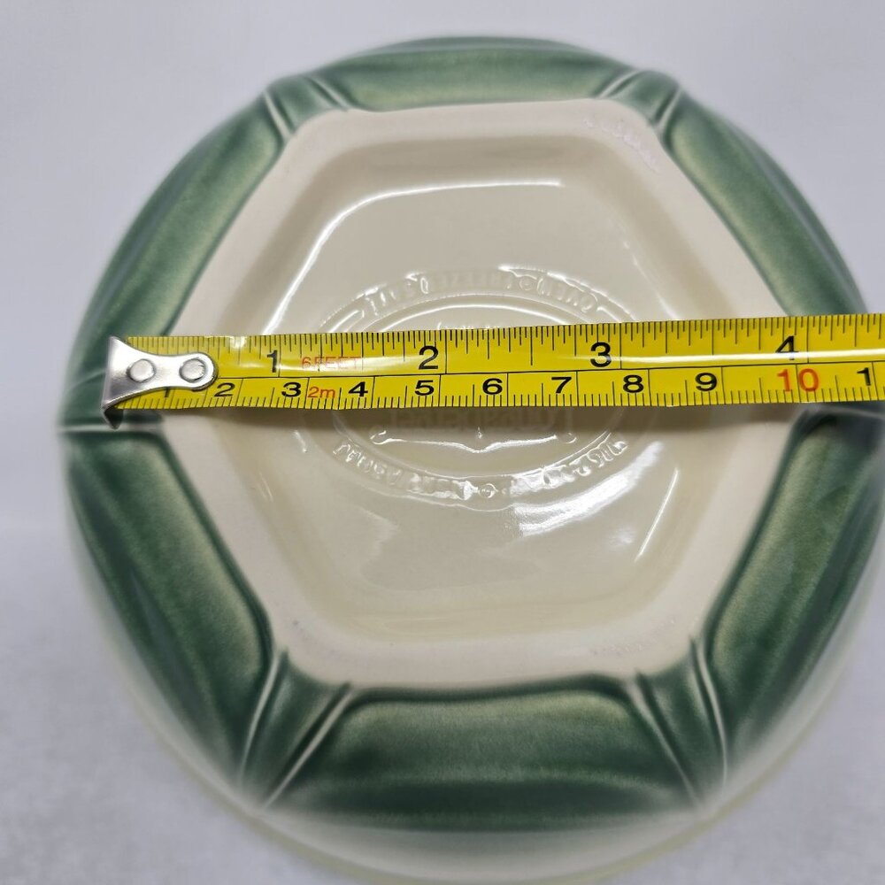 Longaberger Pottery Mixing Bowl American Craft Ivy Green Ivory 8" USA 30509 - Picture 8 of 12